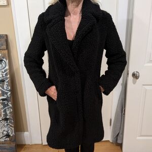 iZ Byer Teddy Bear Coat. Black. Reversible. Size Small